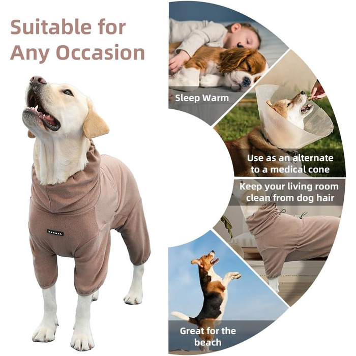 Піжама для великих собак Haustier, 6XL, кавовий, еластична, для дорослих собак