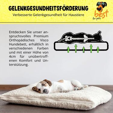 Ортопедичний лежак для собак | Лежак для собак з ефектом пам'яті | Лежак для собак з ефектом пам'яті, знімний, миючий | 45x55x4 см