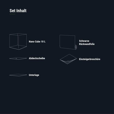 Dennerle Nano Cube 10 л – міні-акваріум для риб та креветок, 20×20×25 см, скляний акваріум преміум-класу