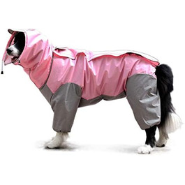 Водонепроникний дощовик для собак Patchwork: регульована капюшон, для малих, середніх та великих собак (рожевий)