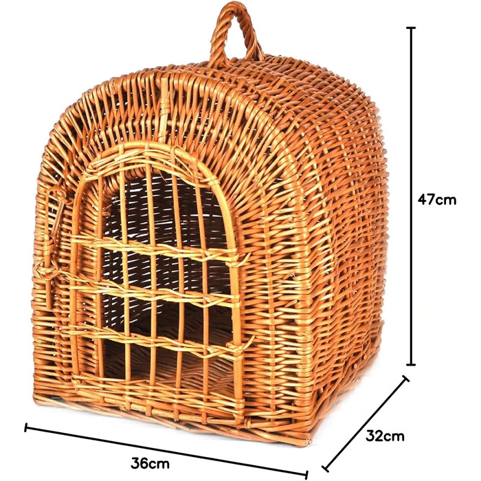 Транспортна переноска для кота/собаки з плетеного лози з подушкою, K5-080-SBWK
