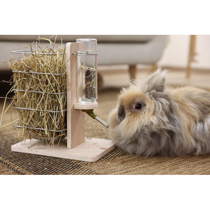 Станція для їжі та води для тварин Kerbl, годівниця для гризунів, 22,5x15,5x27 см, дерево, для внутрішнього та зовнішнього використання
