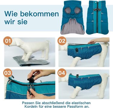 Водонепроникна куртка для собак на зиму, тепла флісова куртка для середніх собак, захист від бруду, для далматинців, зелено-блакитна, розмір L