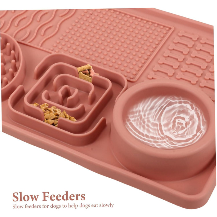 Мапа-заспокійливий килимок для собак та котів з силікону з присосками. Забезпечує повільне споживання їжі та сприяє травленню. Великий килимок для цуценят та котів.