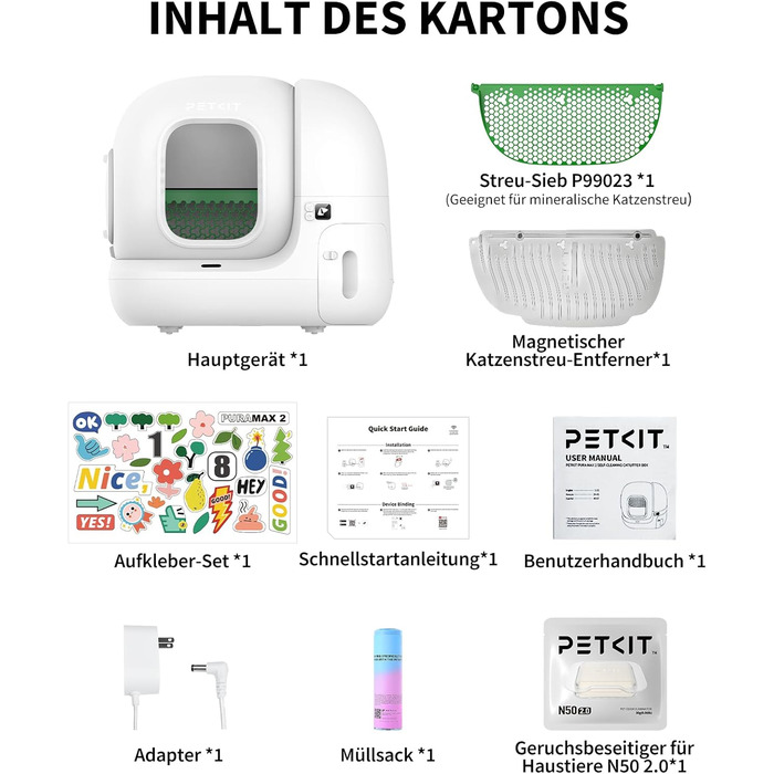 Автоматичний туалет для котів PETKIT 76 л білий
