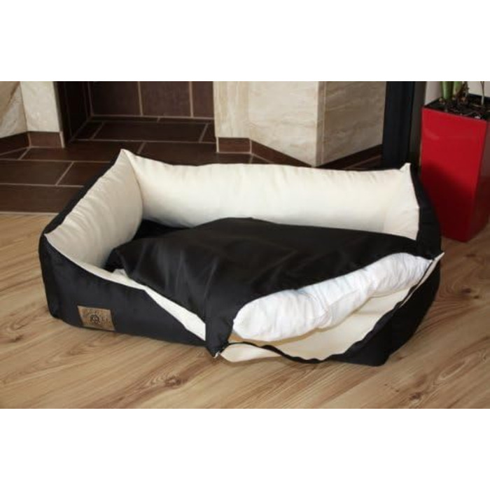 Крісло-ліжко для собак та котів Odol-Plu, 90 x 60 см, водонепроникне, чорно-бежеве