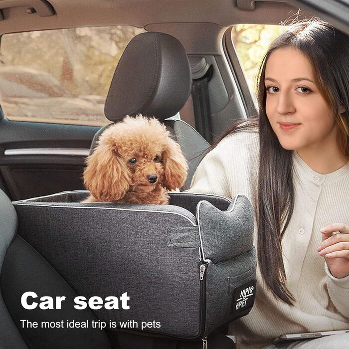 Автокрісло для собак та котів PETCUTE - сіре, до 6 кг