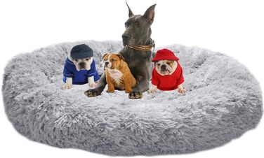 Ортопедична подушка для собак XXL: м'яке ліжко-софа для великих та середніх собак, антистрес, донат, сірий колір, memory foam