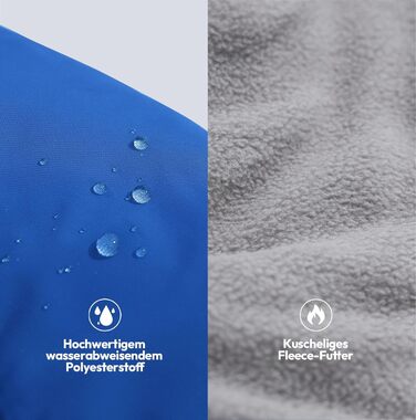 Зимовий теплий одяг для собак - куртка для маленьких собак з шлейкою, флісовою підкладкою та світловідбиваючими елементами, блакитна, XS (обхват грудної клітки 35 см)