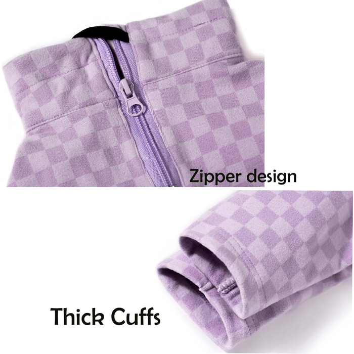 Теплий зимовий одяг для собак: флісовий теплий костюм, піжама, оверсайз, роллю, для маленьких та середніх собак, колір фіолетовий, розмір L