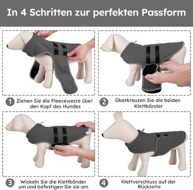 Пуловер для собак Queenmore з флісу, теплий зимовий одяг для маленьких порід (Йоркширський тер'єр, Пудель, Померанський шпіц), сірий, розмір S