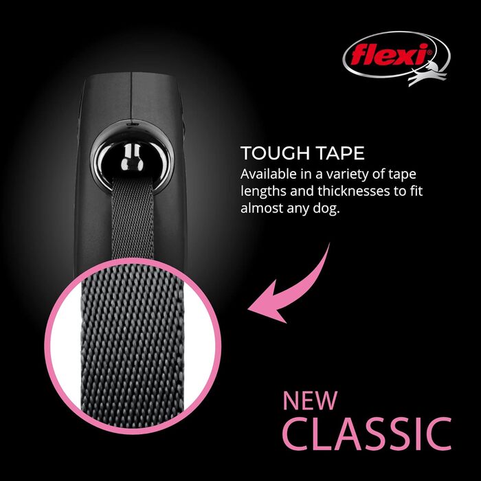 Рулетка для собак FLEXI New Classic, 3 м, XS, чорна
