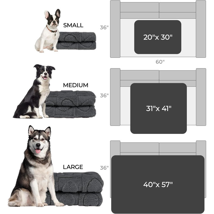 Килимок для собак та котів Luciphia, сірий, 100 x 145 см, прання допустиме