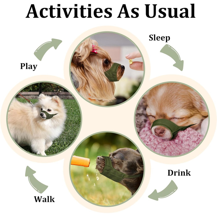 Майзерзон Намордник для собак з короткою мордою, XXS (3.5-4.25 см), м'яка тканина, для грумінгу та ветеринара