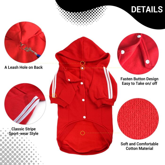 Теплий пуловер для собак NAMSAN, зимовий одяг для великих собак, червоний, худі, 4XL