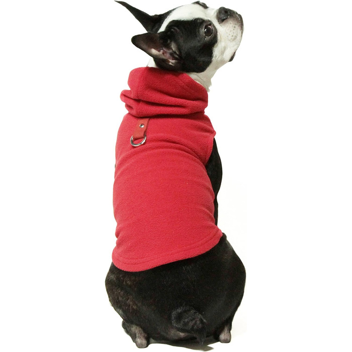 Тепла жилетка Gooby для собак, флісова куртка з кільцем для повідка, червона, XS (4 фунти)