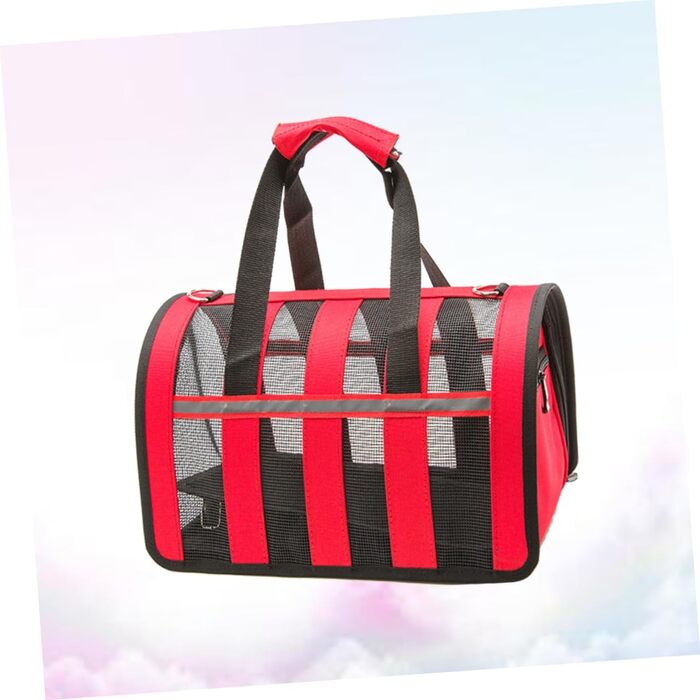 Прозора регульована переноска для домашніх тварин Toddmomy з сітчастою конструкцією, дихаюча та міцна. Маленька переноска для собак на винос з регульованим плечовим ременем. Практична переноска для транспортування.