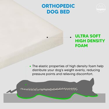 Ортопедичне ліжко для собак середнього розміру, вологостійке, з ультрам'якою піною, знімний, пральний чохол та неслизьке дно, білий та сірий колір, розмір Medium (31.4'L x 23.6'W x 3.1'H)