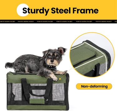 Транспортна переноска для котів та собак Conlun, зелена, L, розкладний дизайн
