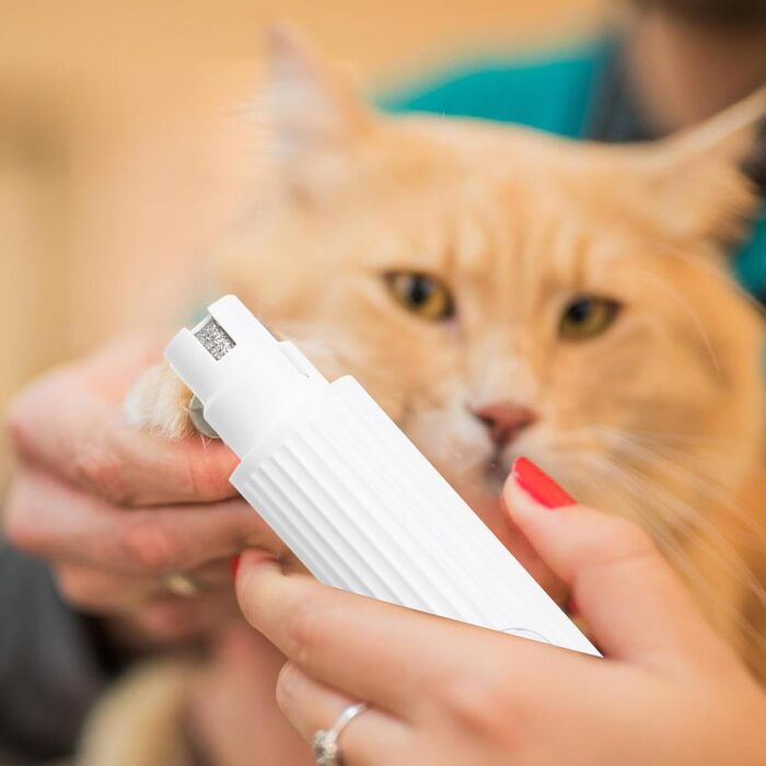 Шліфувальник для собачих кігтів | 3-ступеневий акумуляторний портативний шліфувальник кігтів з LED | Компактний інструмент для догляду за кігтями - для дорослих, сім'ї, друзів, жінок та чоловіків (білий)