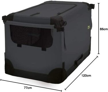 Maelson Soft Kennel складаний бокс для собак XXL, антрацит, 120×77×86 см