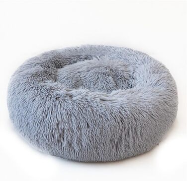 М'яке ліжко-лежанка для собак, котів: лежанка-пончик, корзина для собак, 50см, світло-сірий колір