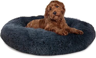 М'яке ліжко для собак та котів Paco Home, Donut, антрацит, Ø100 см