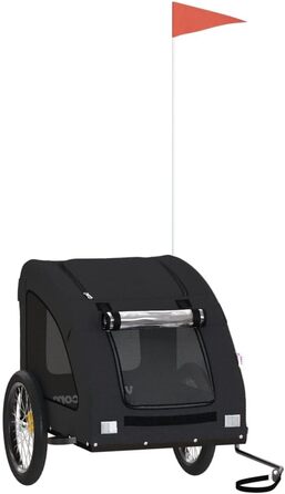 Причіп для велосипеда, переноска для собак, чорний, Oxford-тканина та метал, 93968