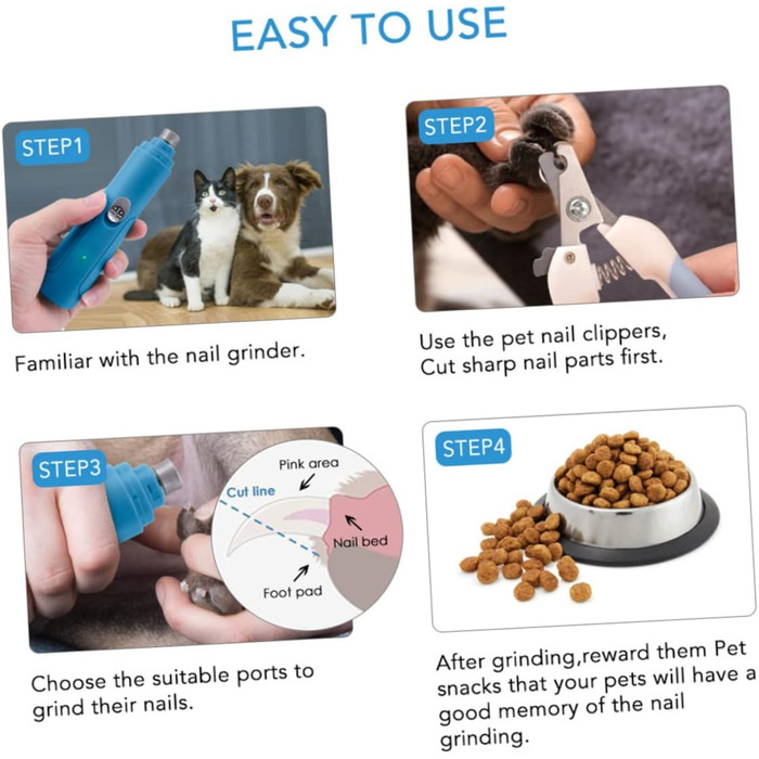 Електричний триммер для когтів Beavorty - для собак та котів. Триммер та пилка 2-в-1. Тиха робота, без вібрації.