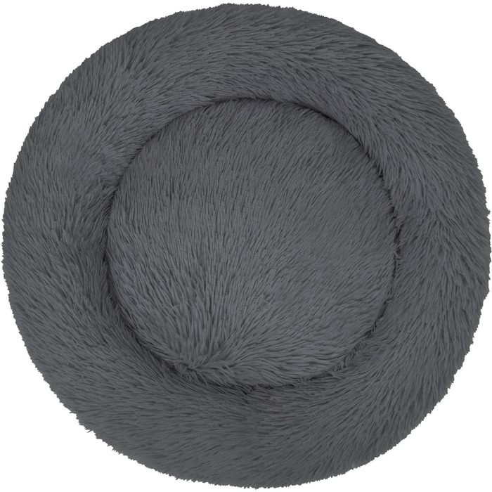 Кругле ліжко для собак Normani - ергономічне, з високим бортиком, 80 см x 80 см x 24 см, колір антрацит