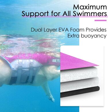 ThinkPet рятувальний жилет для собак, регульований, світловідбиваючий, з підйомною силою (фіолетовий, M)