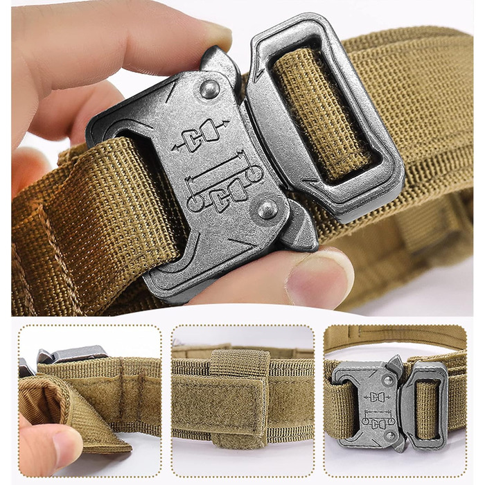 Нашийник для собак регульований з контролем, тактичний нашийник з нейлону, з м'якою підкладкою, з металевою застібкою, для середніх та великих собак, для полювання, тренувань, активного відпочинку, чорний, розмір L (45-54 см)