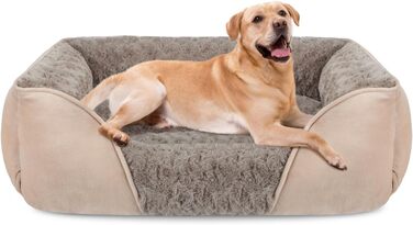 Ліжко для собак середніх та великих порід, кошик для собак, коричневе, 76x61x23 см. Зручне, миється, не слизьке, антистресове ліжко для собак та котів