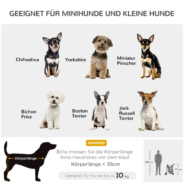 Складна коляска для собак PawHut Dog Buggy до 20 кг з дощовиком Підстаканник Сітка Window Grey 75x45x97см для прогулянок