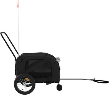 Причіп для велосипеда для собак, чорний, Oxford-Gewebe та залізо, LH89839