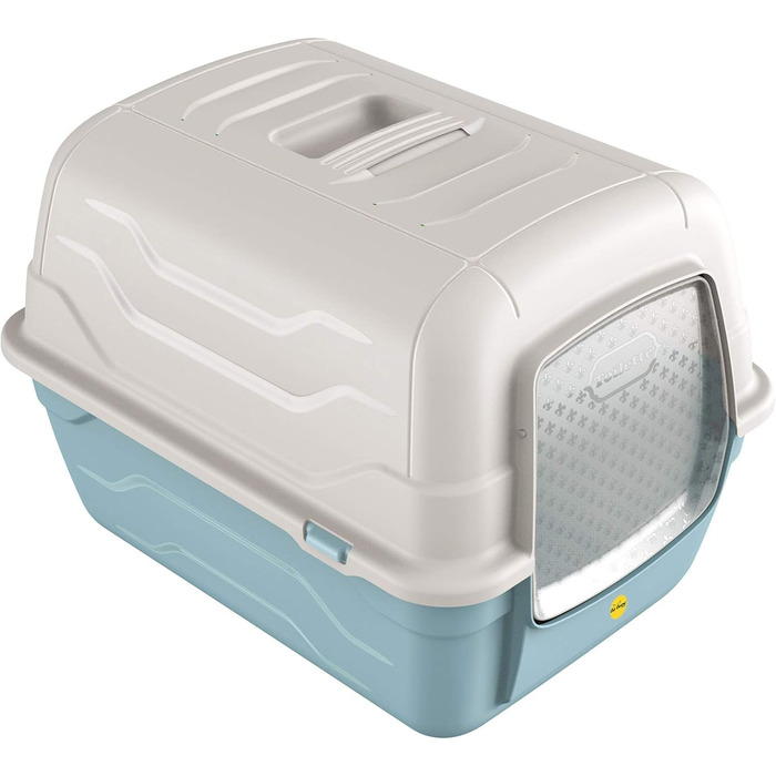 Туалет для котів Cat Centre з кришкою, лотком, дверцятами, совком та вугільним фільтром. Рожевий, 52x40x40 см / 55x40x40 см