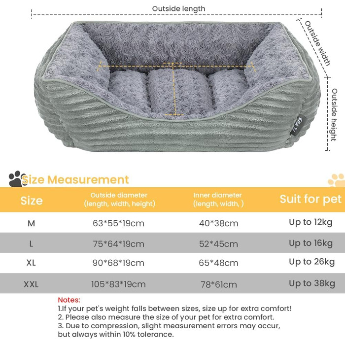 Ківш для собак великих порід, котячий лежак, миється, пухнастий, м'який та теплий, сірий, 90*68*19 см XL