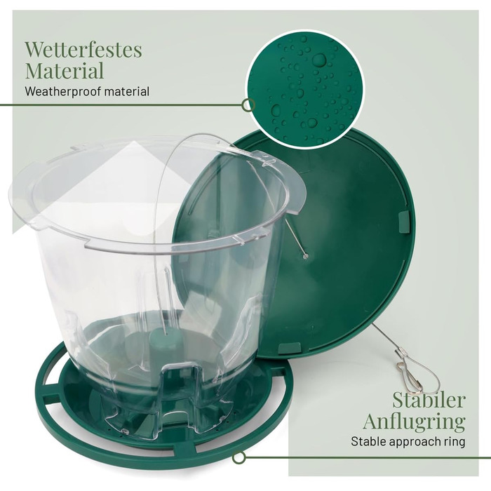 Годівниця для птахів Wildlife Home XL - велика, для вологостійкого корму, підвісна, для саду та балкону