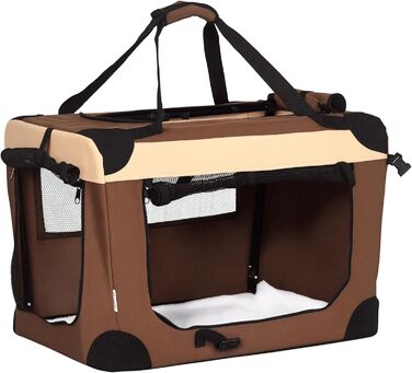 PawHut переносна переносна сумка-переноска для тварин, 60 см, для котів та мініатюрних собак, з подушкою, коричнева