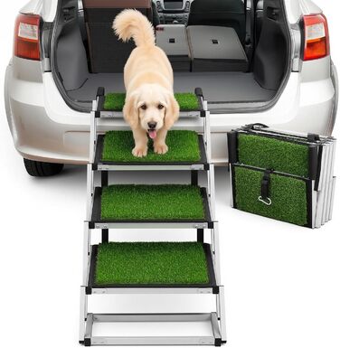 Рампа для собак у машину, складана, для великих собак, з антиковзким килимком, для авто, SUV, вантажівок, високих ліжок, широка (110x58x43 см)