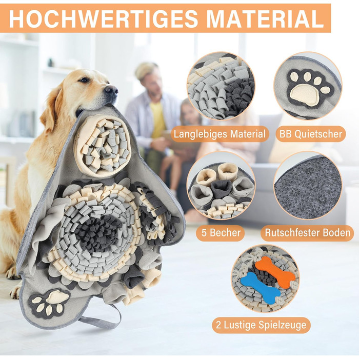 Килимок для носа собак Schnüffelteppich Grey 60*60: інтелектуальна іграшка-килимок для собак