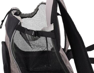 Сумка для собак Xanty Taupe – 29x23x38 см – поліестер – з шнурком, світловідбивачами, знімним дном, страховочною лінійкою, лямками на плече та талію