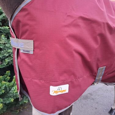 Водонепроникна попона для лошадей Marengos by Bucas Freedom Turnout 600D, демісезонна накидка з підкладкою та перехресними ременями, бордовий/темно-синій, 125 см (без наповнювача)