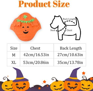Костюм Гарбуза на Хелловін для собак та котів, кумедний одяг для тварин, для маленьких собак, котів, цуценят, розмір XL