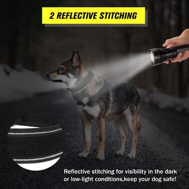 Тактичний нашийник для собак з ручкою та поводок, військовий нашийник. М'який наповнювач, нейлон, регульований нашийник для середніх та великих собак (XL, чорний)