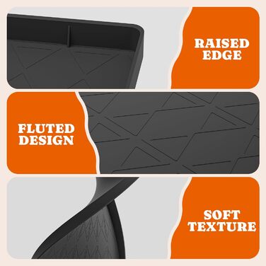 Килимок для котячого туалету з силікону, великий, 86,4 x 55,9 см, вологостійкий, антиковзний, для контролю розсипання наповнювача, легко миється, стійкий до сечі, сірий, 1 шт.