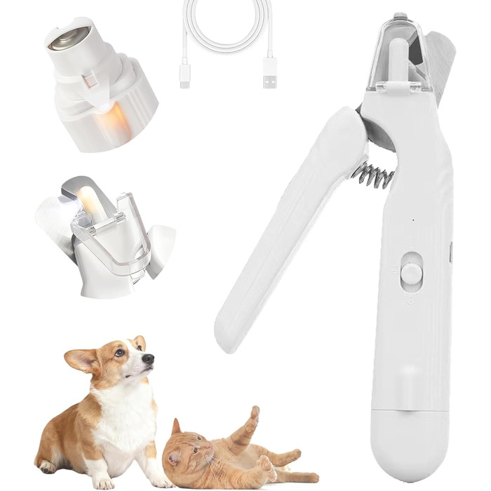 Лампова кусачка для нігтів Yagerod LichtSchere Pro 2-в-1 – безпечна догляд за лапами без страху, точна обрізка завдяки світлодіоду