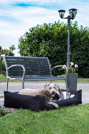 Лебон - Ортопедичне ліжко для собак Паула Плюс, Чорний колір - 3 розміри (80, 100, 120 см), з блискавкою, для прання, легко чиститься, водовідштовхувальне (XL)