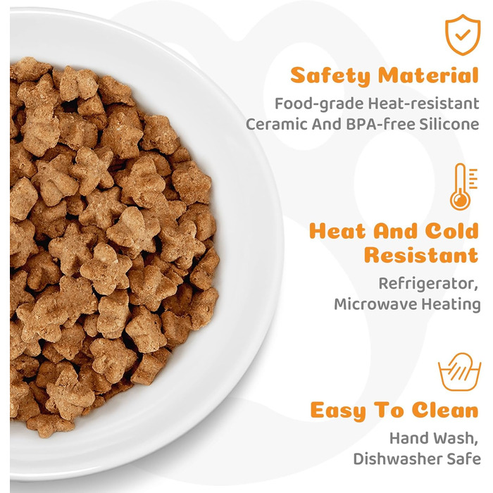 Набір мисок для котів Otauoaea (6 шт.) з кераміки, неслизький набір мисок для корму для котів та маленьких собак