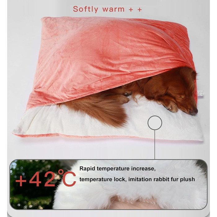 Спальник для собак з дахом, затишне ліжко-печера для собак, теплий зимовий плюшевий лежак з капюшоном, ліжко для котів зі знімним дахом, диванчик для собак маленьких та середніх порід (Бежевий, 60x50x23 см)